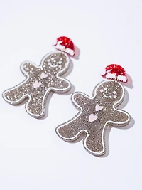 Women's Gingerbread Man Earrings
