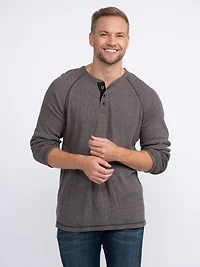 Men's Heathered Henley Shirt