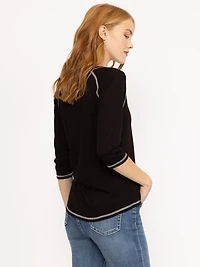 Women's Rib Baseball Henley Tee