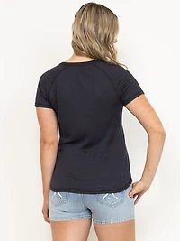 Women's Ribbed Raglan Henley Tee
