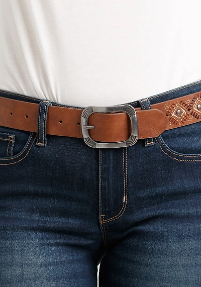 Embroidered Brown Belt