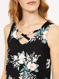 Women's Floral Criss Cross Tank
