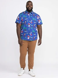 Men's Surfing Santa  Resort Shirt