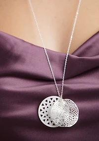 Sand Dollar Stack Silver Necklace