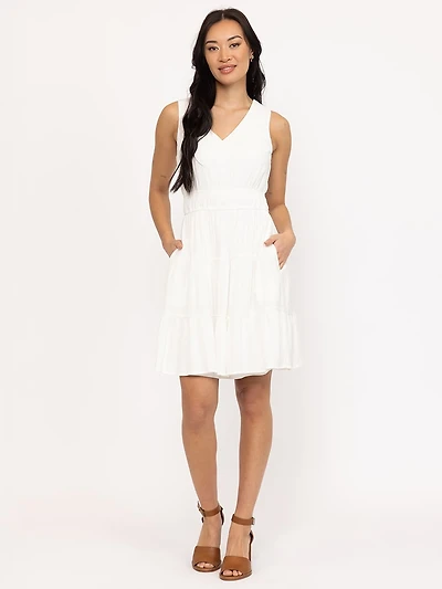 Women's Solid Tiered Dress