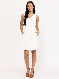 Women's Solid Tiered Dress