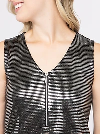 Women's Sequin Half Zip Tank