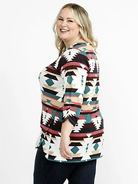Women's Geo Side Button Top