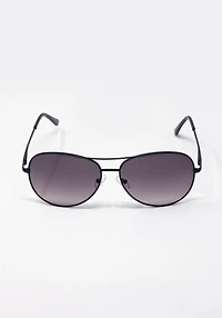 Men's Black Frame Aviator Sunglasses