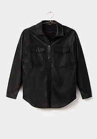 Women's Faux Leather Shacket