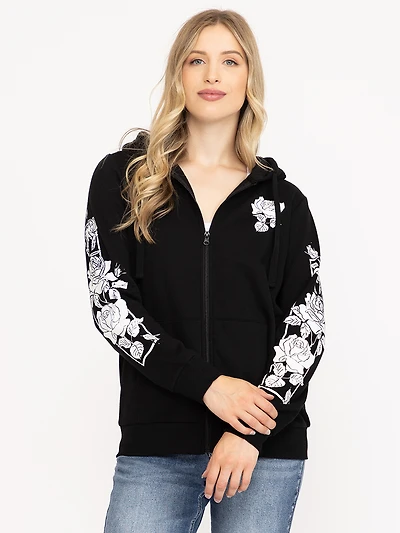 Women's Rose Zip Hoodie