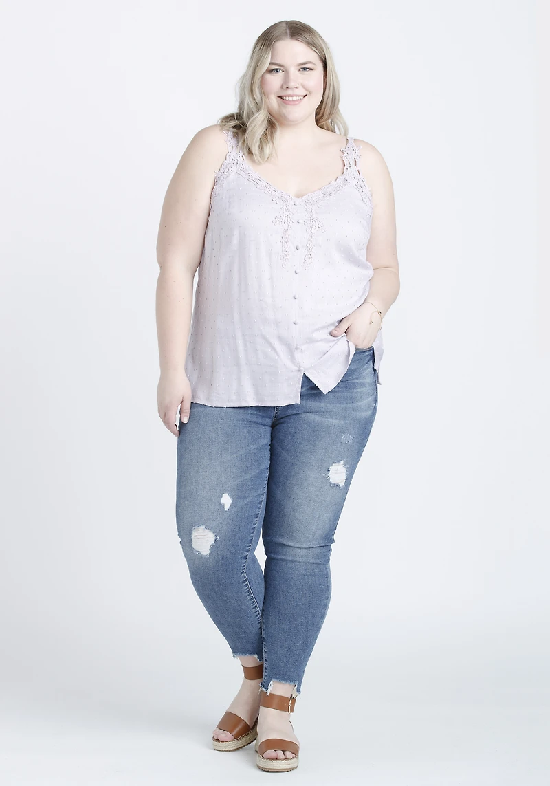 Women's Textured Crochet Tank