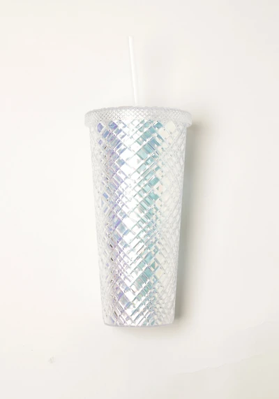 24 oz Diamond Cut Clear Tumbler