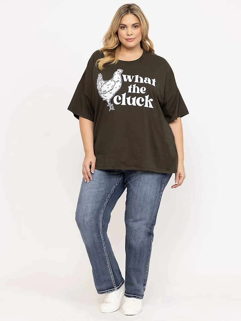 Women's What The Cluck Oversized Tee