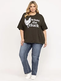 Women's What The Cluck Oversized Tee