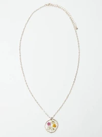 Women's Pressed Flower Pendant Necklace