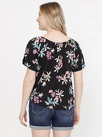 Women's Tropical Peasant Top