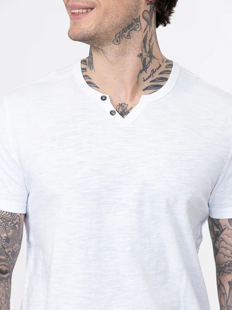 Men's Slub Notch Henley Tee