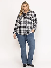 Women's Brushed Knit Plaid Shirt