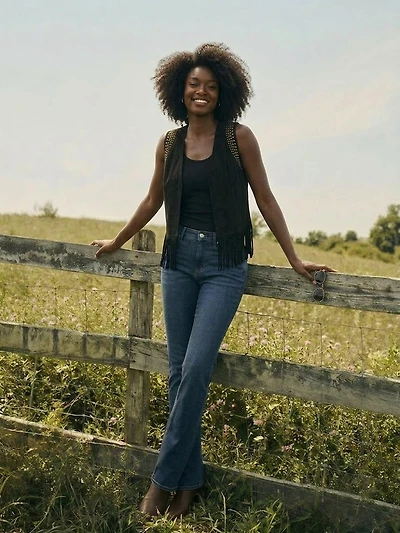 Women's Studded Fringe Vest