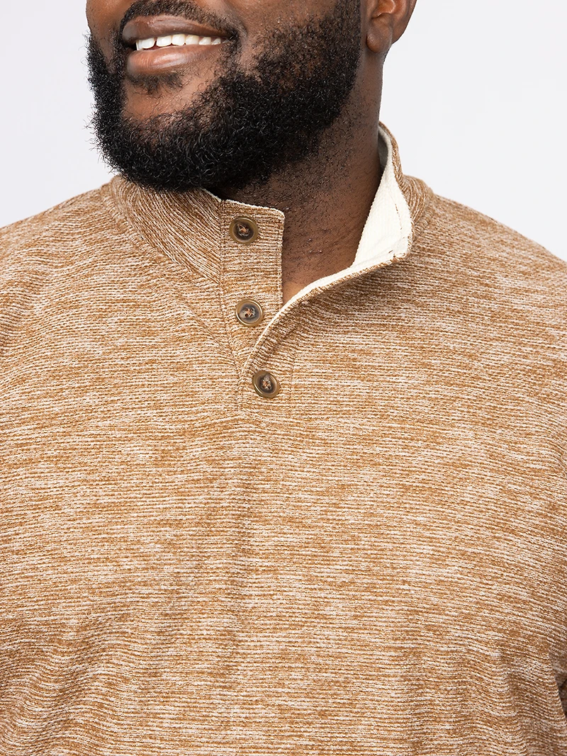 Men's Mock Neck Henley Shirt