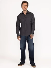 Men's Solid Washed Shirt