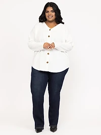 Women's Plus Dark Wash Embellished Baby Boot Jeans