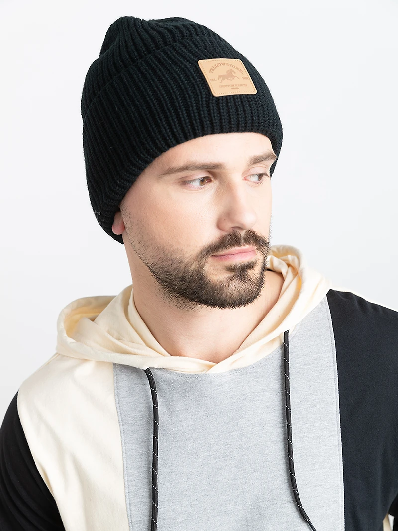 Yellowstone Rib Knit Patch Beanie