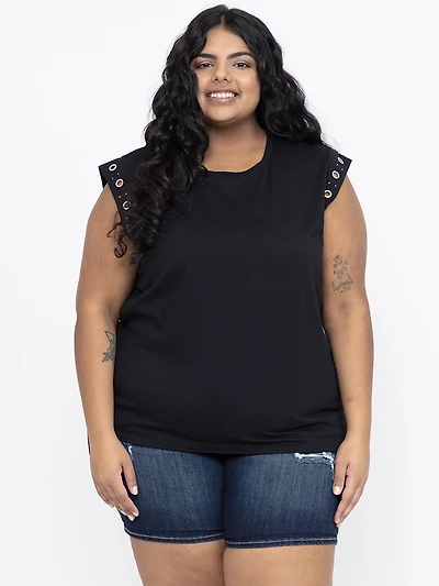 Women's Grommet Muscle Tee