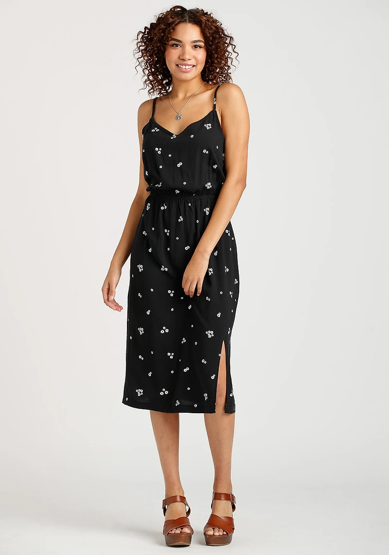 Women's Daisy Print Midi Dress