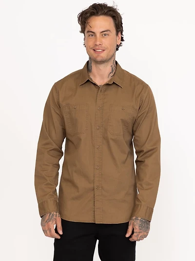 Men's Solid Washed Shirt