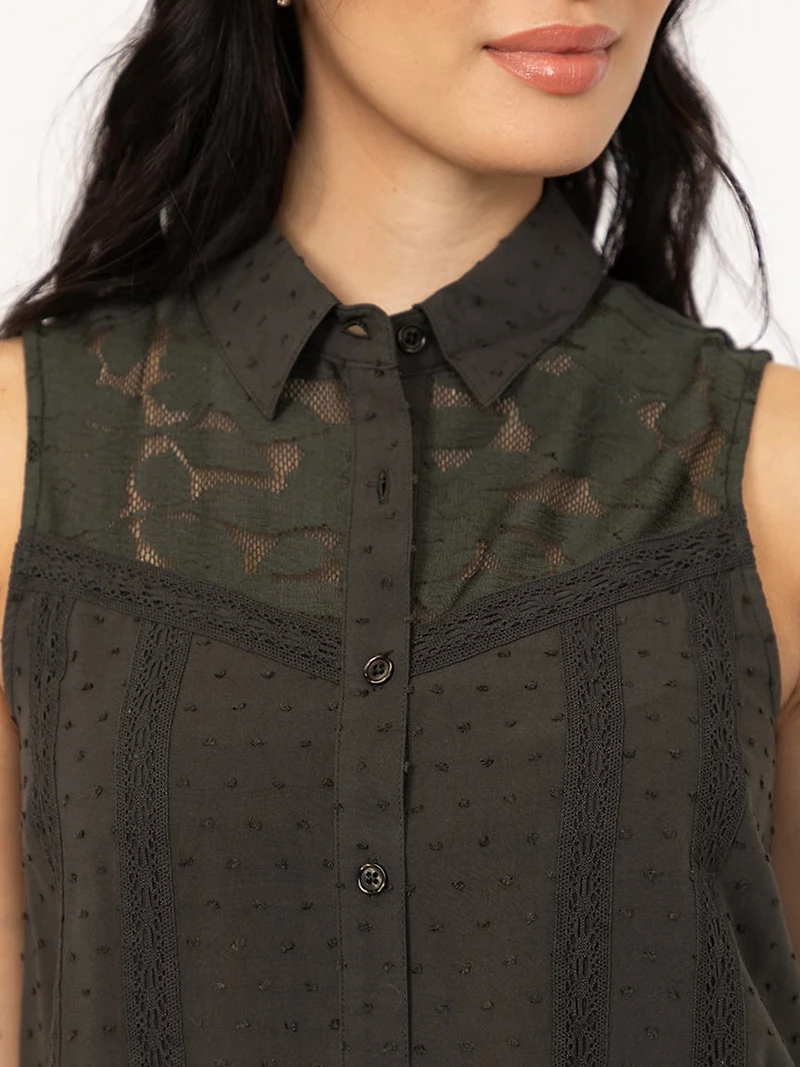 Women's Lace Insert Shirt