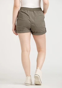 Women's Knit Waist Stretch Twill Utility Shortie