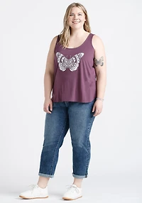 Women's Lace Butterfly Ladderback Tank