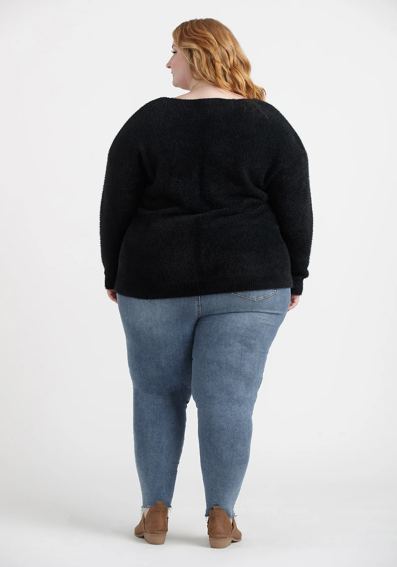 Women's Crochet Neckline Sweater