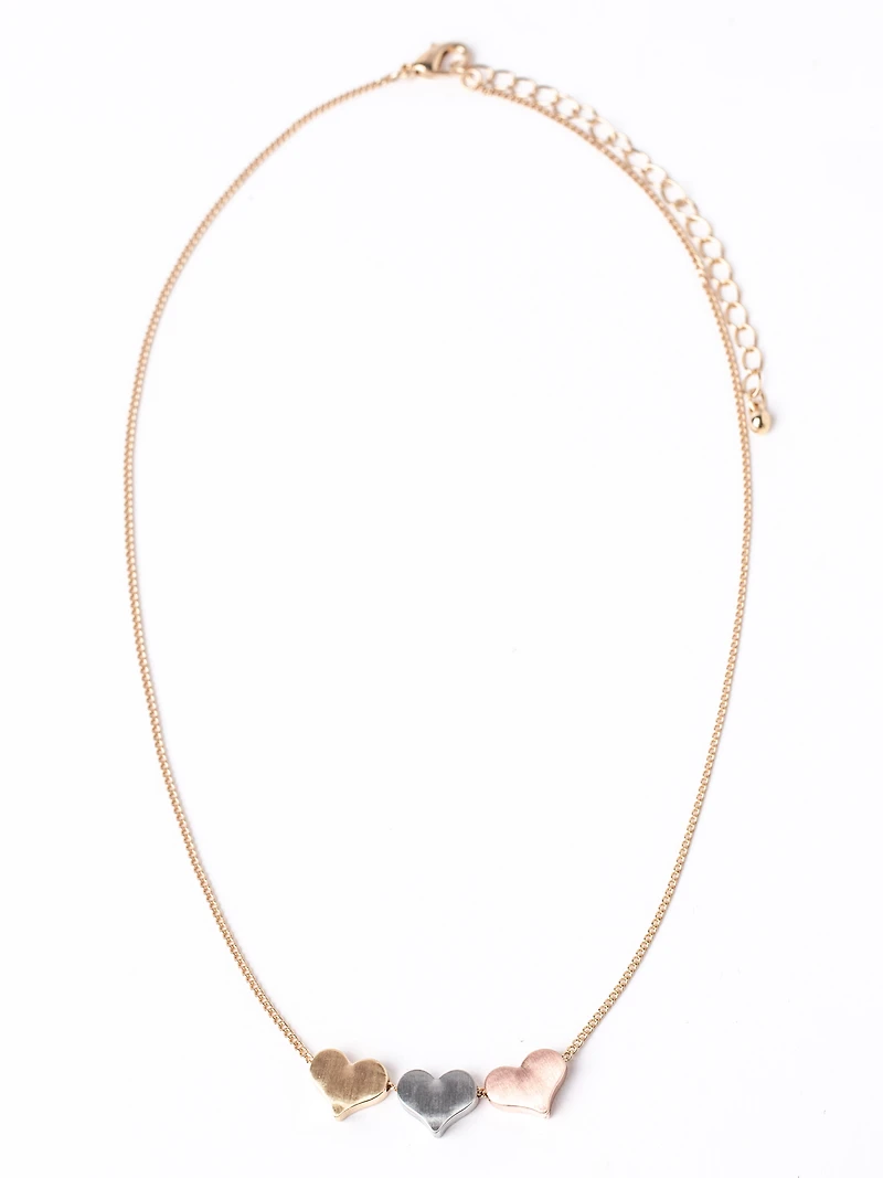 Women's Brushed Heart Necklace