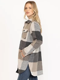 Women's Plaid Button Front Shacket
