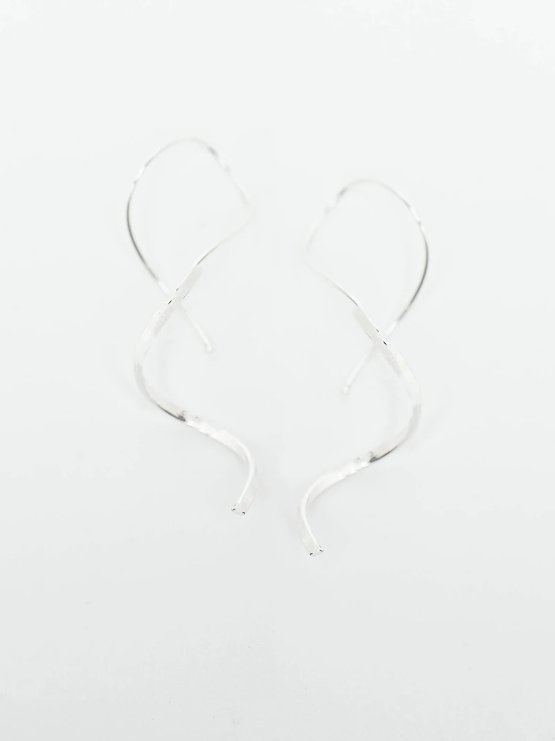 Women's Silver Pull Through Earrings
