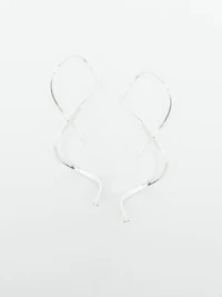Women's Silver Pull Through Earrings