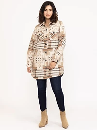 Women's Geometric Button Front Shacket