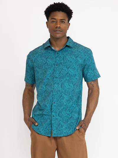 Men's Tonal Leaf Print Shirt