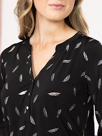 Women's Foil Feather Blouse