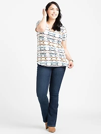 Women's Geometric Scoop Neck Tee