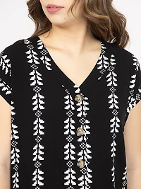Women's Geo Button Front Top