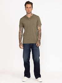 Men's Burnout Henley Tee