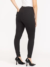 Women's Black 4 Pocket Pull-on Ponte Skinny Pant