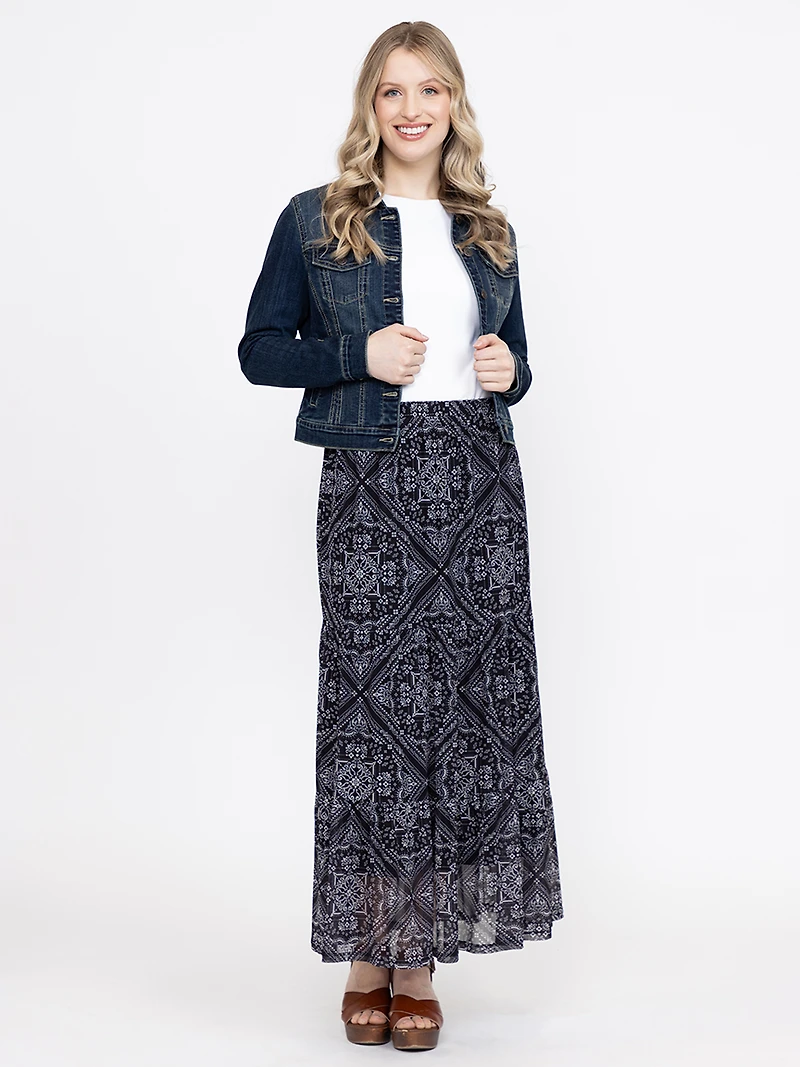 Women's Bandana Mesh Maxi Skirt