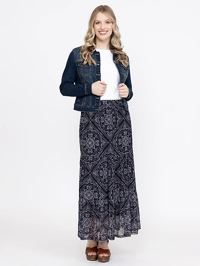 Women's Bandana Mesh Maxi Skirt
