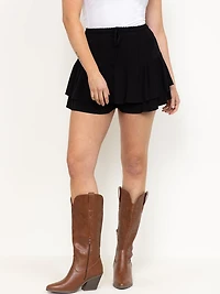 Women's Tiered Peasant Mini Skort