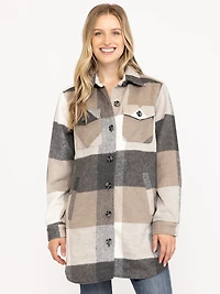 Women's Plaid Button Front Shacket